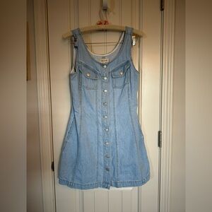 Madewell Denim Sleeveless Seamed Mini Dress Size 4 Palomilla Wash